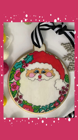 Botanical Santa Ornament