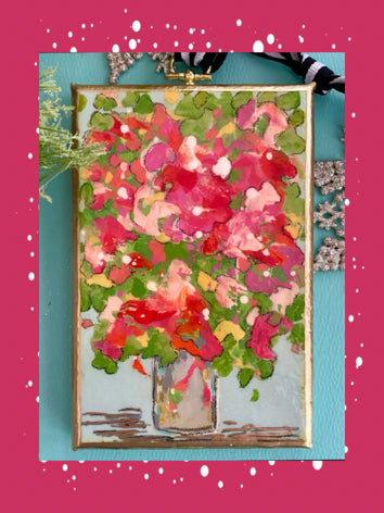 Floral Abstract Still Life Canvas Ornament