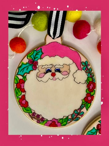 Botanical Santa Ornament