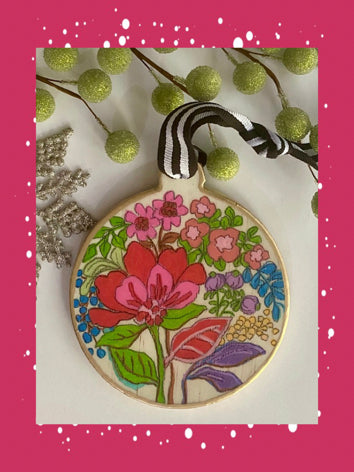 Modern Botanical Wooden Ornament