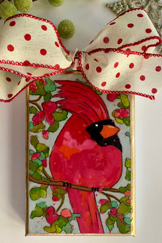 Canvas Cardinal Ornament #7