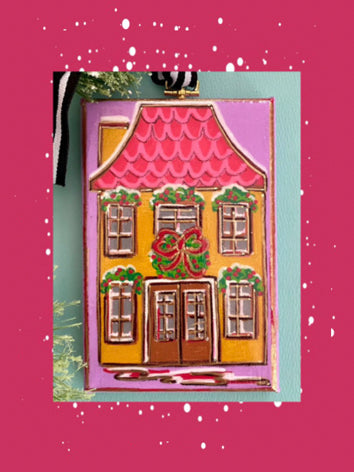 Holiday Houses Canvas Ornament