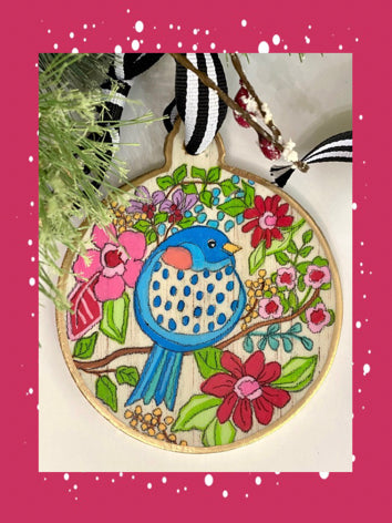 Feathered Bird Ornament