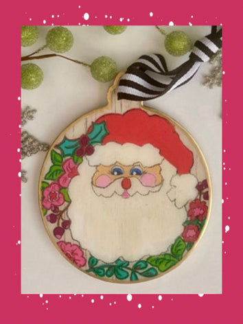 Botanical Santa Ornament