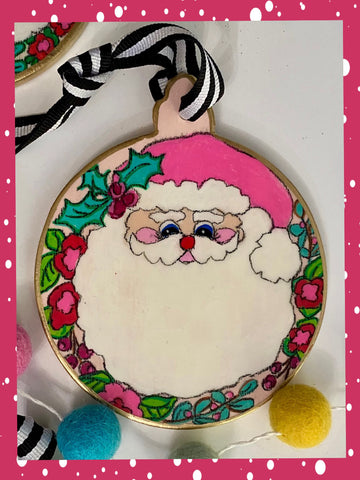 Botanical Santa Ornament