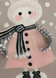 Snow People Ornament | Snow Girl in Pink