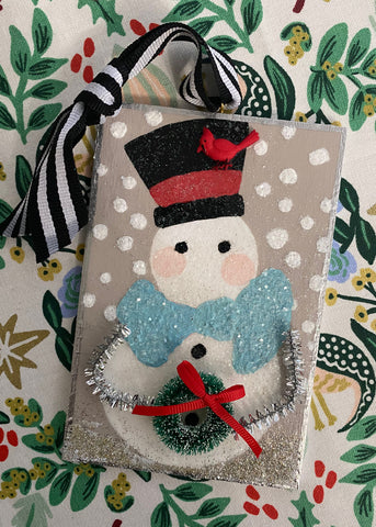 Snow People Ornaments | With My Red Bird Friend